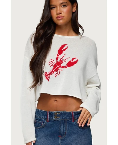 Edikted Women's Lobster Babe Oversized Knit Top