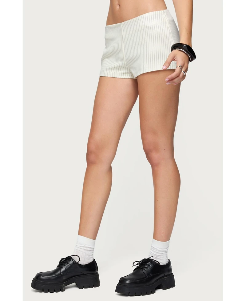 Edikted Womens Annalisa Pinstripe Shorts