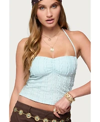 Edikted Women's Galya Textured Halter Top