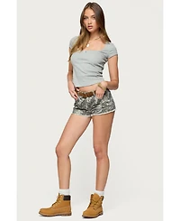 Edikted Womens Priscilla Lace Trim T Shirt