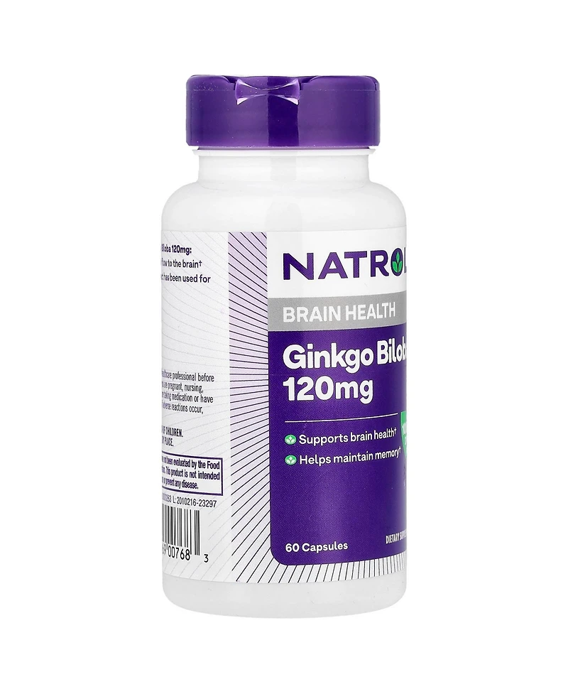 Natrol Ginkgo Biloba, 120 mg, 60 Capsules, Herbal Supplements