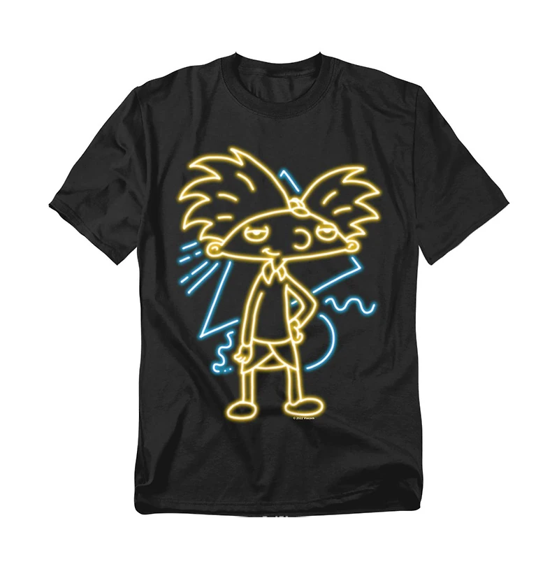 Logovision Men's Hey Arnold Neon T-Shirt