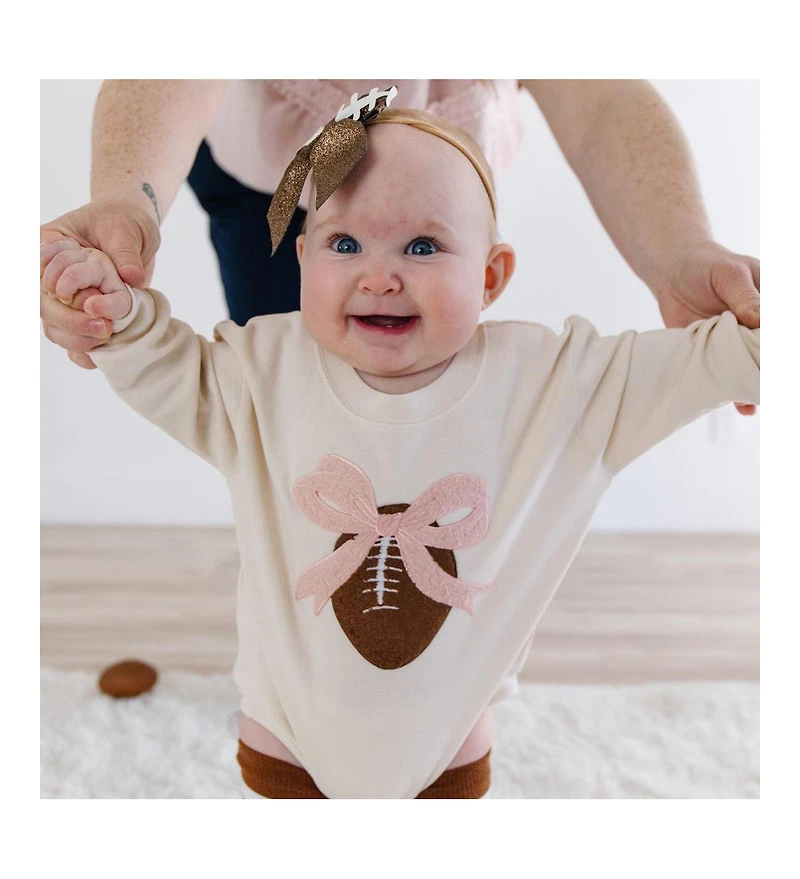 Sweet Wink Baby Girl's Football Bow Baby Headband