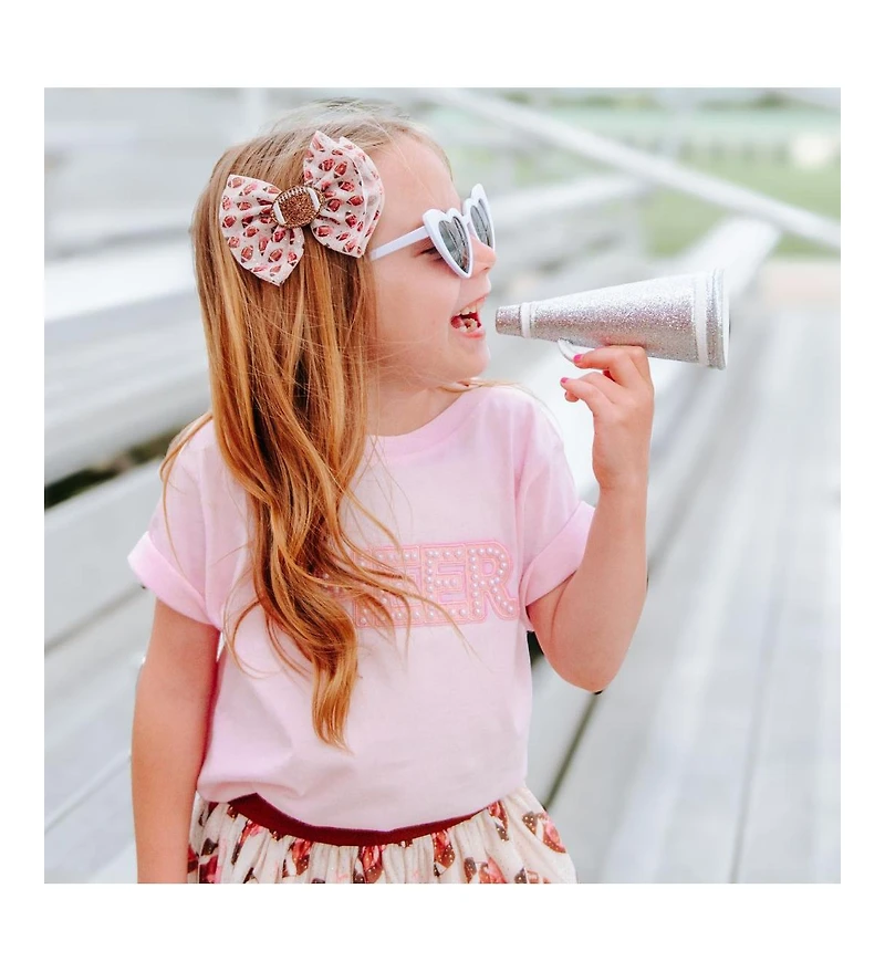 Sweet Wink Toddler Girls Cheer Pearl Patch Short Sleeve T-Shirt
