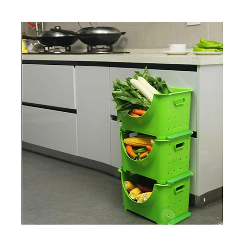 Basicwise Stackable Plastic Storage Container
