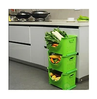 Basicwise Stackable Plastic Storage Container