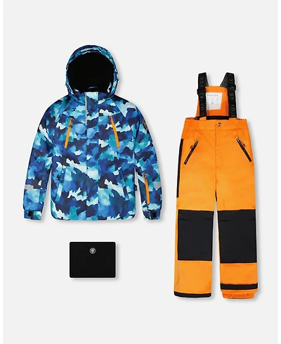 Deux par Boy Two-Piece Play Snowsuit Bright Orange