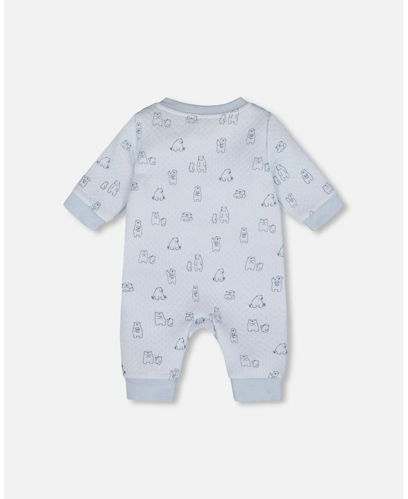 Deux par Baby Boy Cotton One-Piece and Romper Blue Bear Print