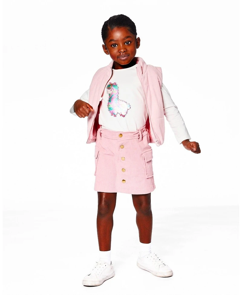 Deux par Girl Cotton T-Shirt Off White with Llama