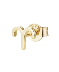 Adornia Fine 14k Gold Vermeil .925 Sterling Silver Single Zodiac Sign Stud Earring