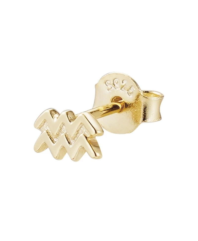 Adornia Fine 14k Gold Vermeil .925 Sterling Silver Single Zodiac Sign Stud Earring