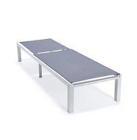 LeisureMod Marlin Patio Chaise Lounge Chair With White Aluminum Frame