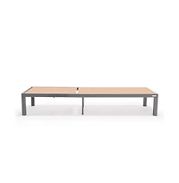 LeisureMod Marlin Patio Chaise Lounge Chair With Grey Aluminum Frame