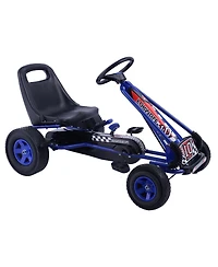 4-Wheel Kids Ride-On Pedal Powered Bike Go-Kart Racer Car Outdoor Play Toy - Blue
