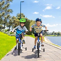 Akiudex 16 Inch Kids Bike with Removable Training Wheels - Blue