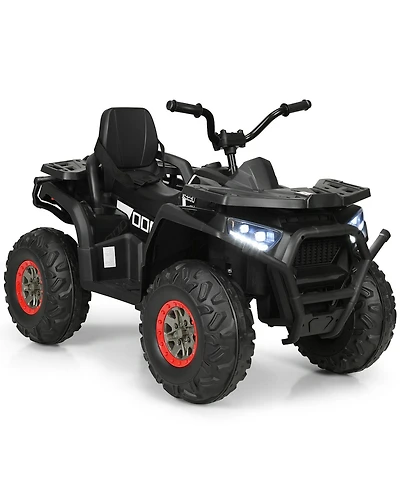 12V Kids Electric 4-Wheeler Atv Quad with MP3 Player and Led Lights - Black