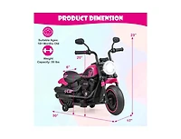Kids Electric Motorcycle with Training Wheels and Led Headlights - Pink
