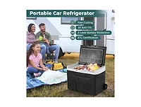12V Car Refrigerator 32 Quart with Touch Panel and Removable Divider