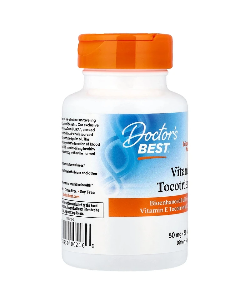 Doctor's Best Vitamin E Tocotrienols - 60 Softgels