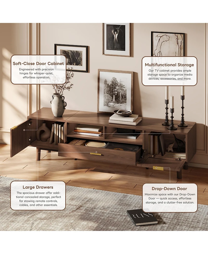 Casainc Modern Storage Cabinet Farmhouse Tv Stand