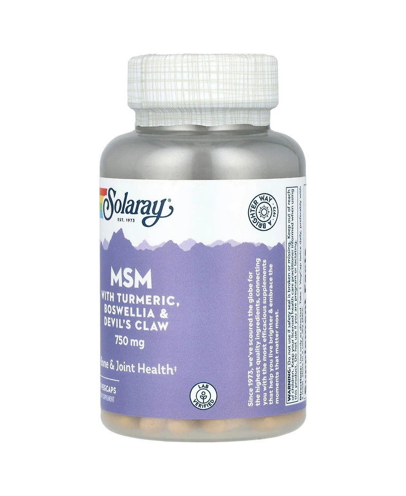 Solaray Msm with Turmeric Boswellia & Devil's Claw 750 mg
