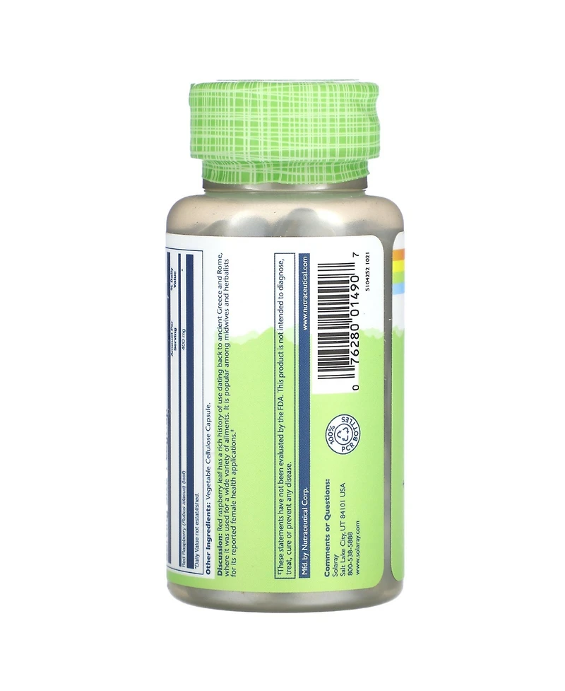 Solaray True Herbs Red Raspberry 400 mg