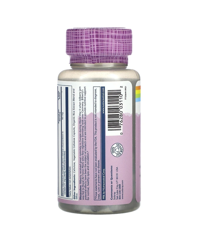 Solaray Vital Extracts Bilberry 60 mg - 60 VegCaps