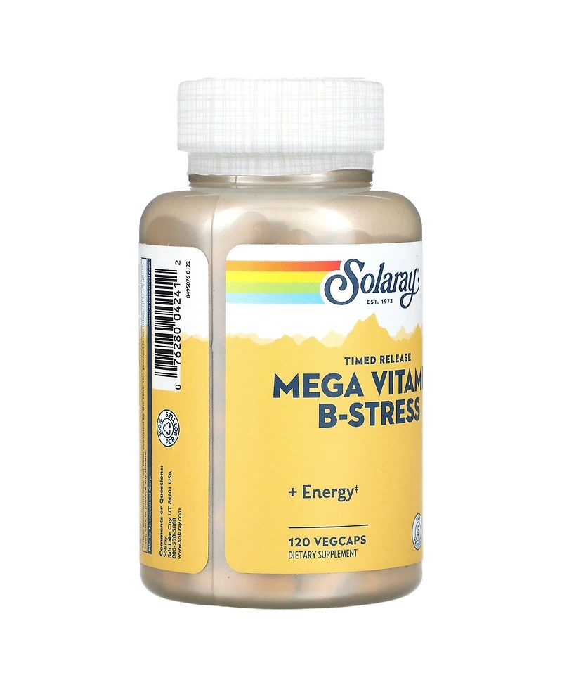 Solaray Mega Vitamin B-Stress Timed Release - 120 VegCaps