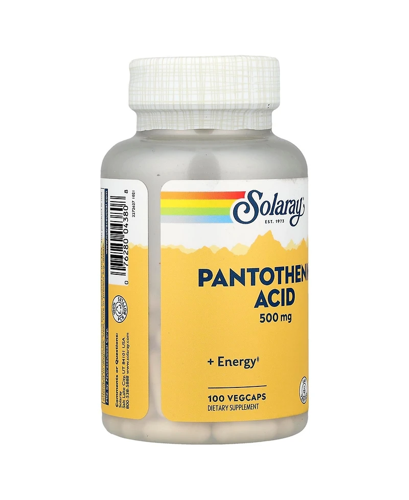 Solaray Pantothenic Acid - 100 VegCaps
