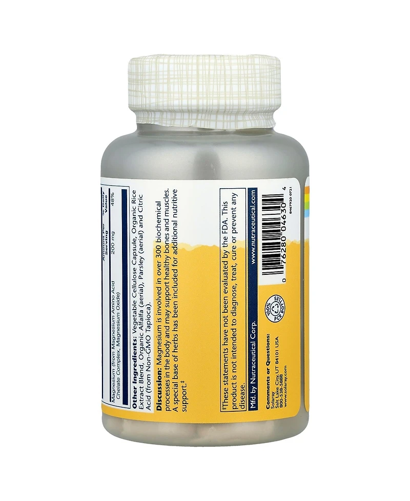 Solaray Magnesium 200 mg - 100 VegCaps