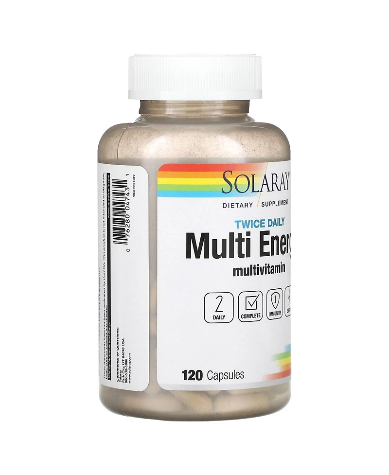Solaray Twice Daily Multi Energy Multivitamin - 120 Capsules
