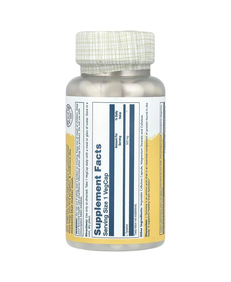 Solaray L-Tyrosine 500 mg - 100 VegCaps