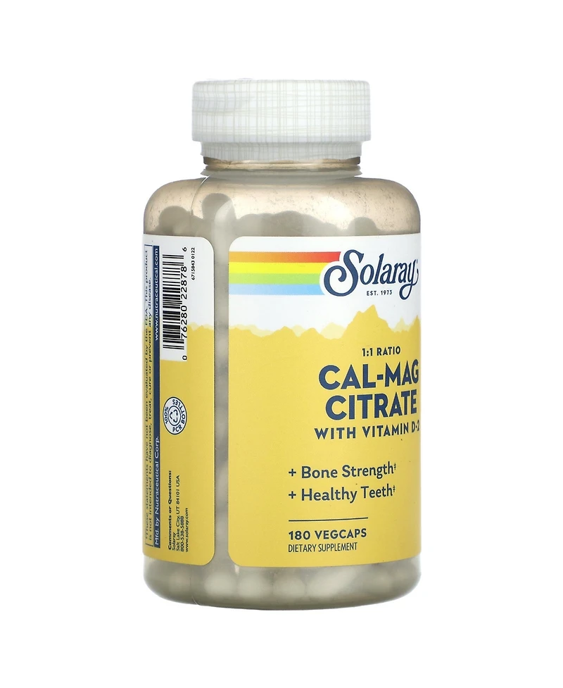 Solaray Cal-Mag Citrate with Vitamin D-2 1:1 Ratio