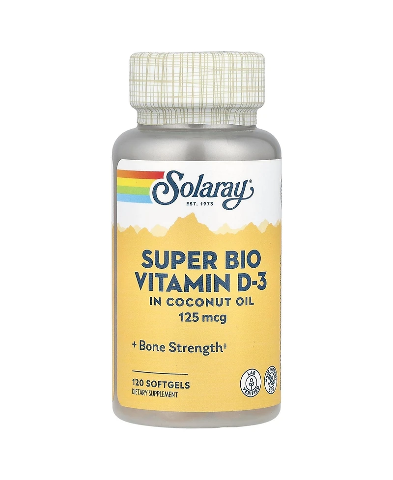 Solaray Super Bio Vitamin D-3 125 mcg - 120 Softgels