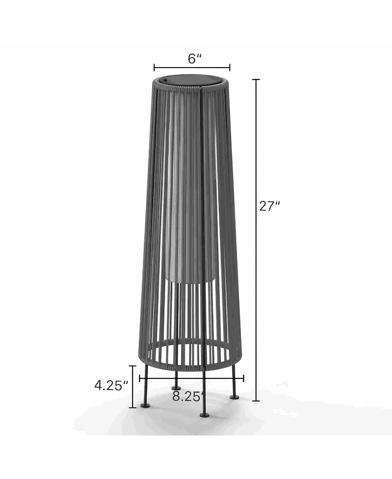 Boyel Living All-Steel Pull Rope Wicker Floor Lamp