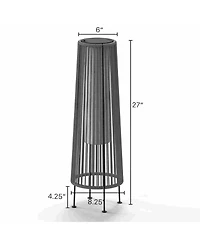 Boyel Living All-Steel Pull Rope Wicker Floor Lamp