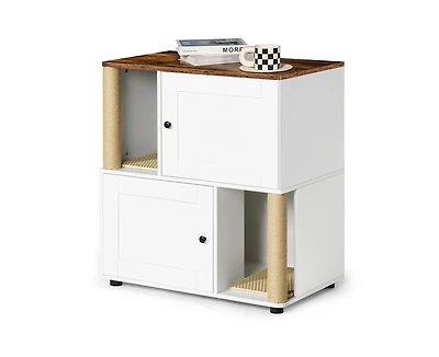 Casainc Storage Cabinet with Double Litter Box Enclosure with Shelve