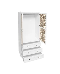 Casainc Tall Cabinet with Hollow pattern 2 door 3 drawer wardrobe