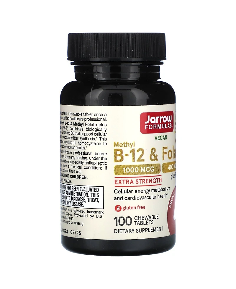 Jarrow Formulas Nutrition Methyl B-12 & Methyl Folate Lemon