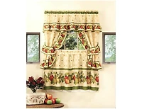 GoodGram Apple Orchard Complete 5 Piece Kitchen Curtain Tier & Swag Set