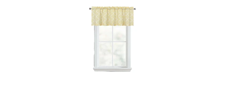 Kate Auroras Trellis Lattice Rod Pocket Valance - 56 in. W x 18 L