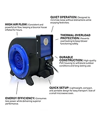 JumpOrange 2 Hp Blue Inflatable Blower - 14G, Stackable Design, 25ft Cord for Quick Setup