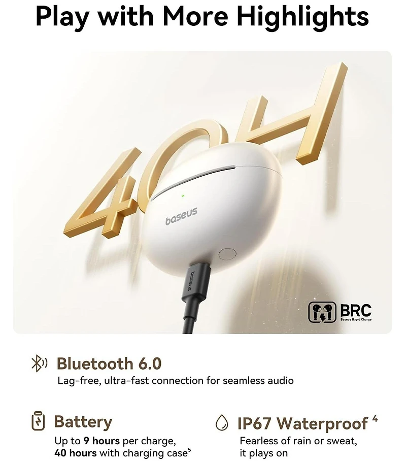 Baseus Bowie MC1 Pro Open Ear Clip-On Headphones, Hi-Res Ldac & HiFi4 Acoustic Sound, 5g Ultra-Lightweight Comfort, SuperBass 2.0