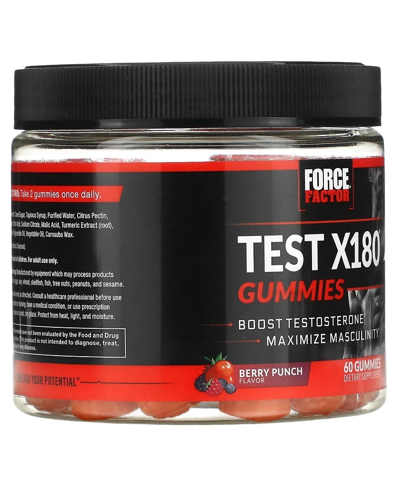 Force Factor Test X180 Gummies Berry Punch