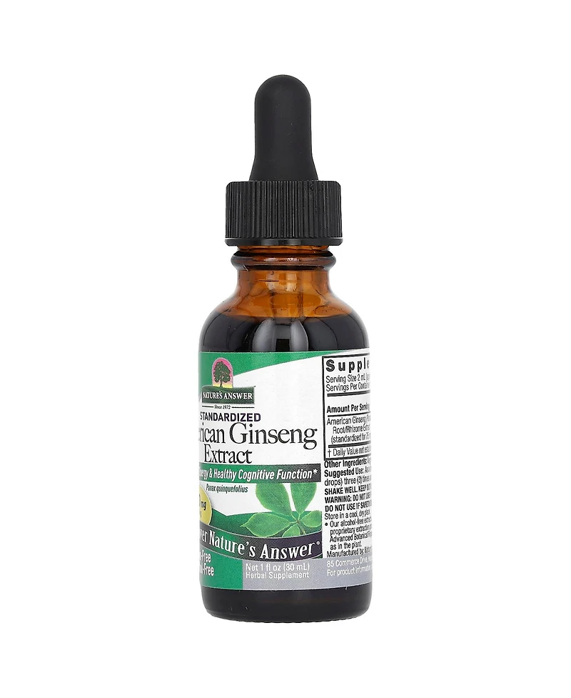 Nature's Answer Standardized American Ginseng Extract Alcohol-Free 2 000 mg