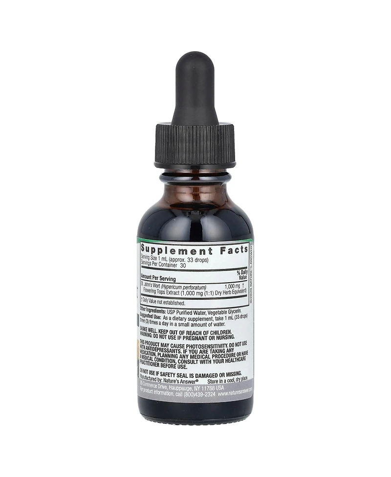Nature's Answer St. John's Wort Extract Alcohol-Free 1 000 mg - 1 fl oz (30 ml)