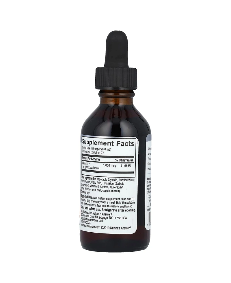 Nature's Answer Liquid Vitamin B-12 1 000 mcg - 2 fl oz (60 ml)