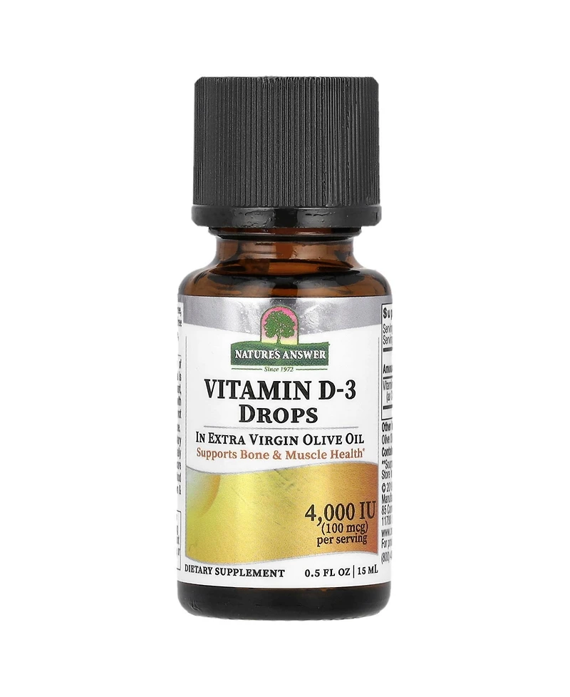 Nature's Answer Vitamin D-3 Drops 100 mcg (4 000 Iu) - 0.5 fl oz (15 ml)
