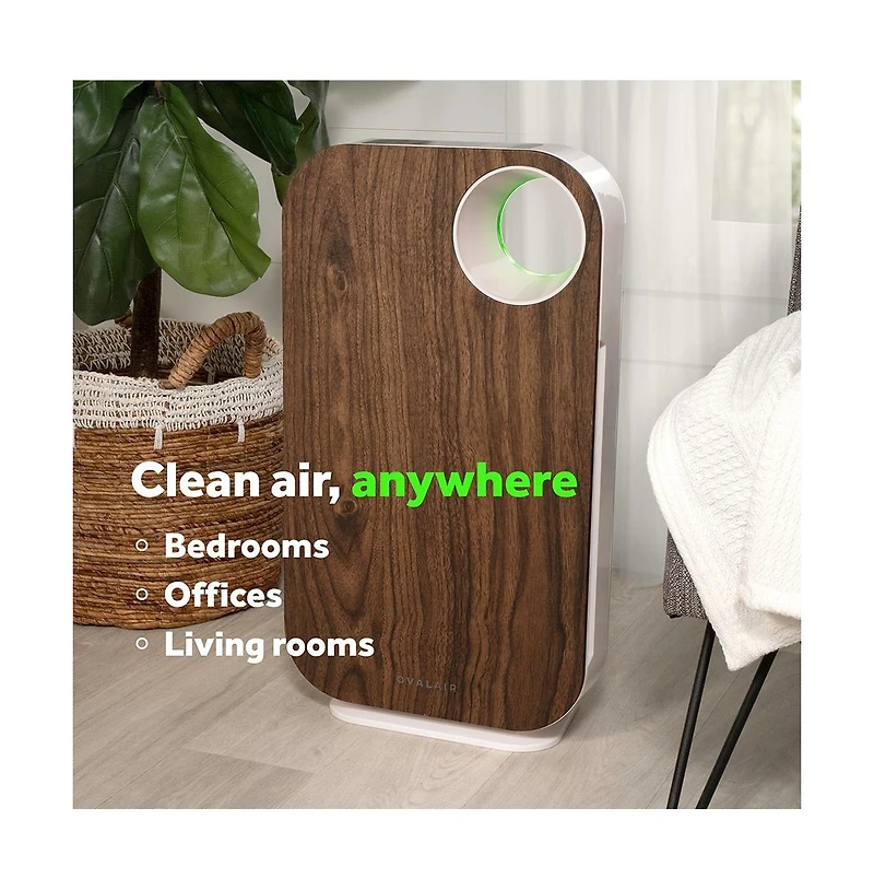 Oval Air H13 Hepa 5-in-1 Purifier, 600 sq. ft. Coverage – Reduces Allergies