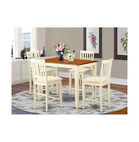 East West Furniture 5 Pc counter height set - Dining Table and 4 counter height Dining chair.